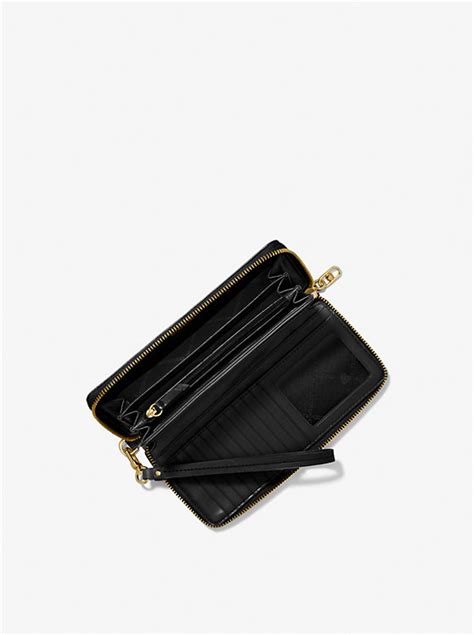 michael kors parker large logo continental wallet|michael kors saffiano wallet black.